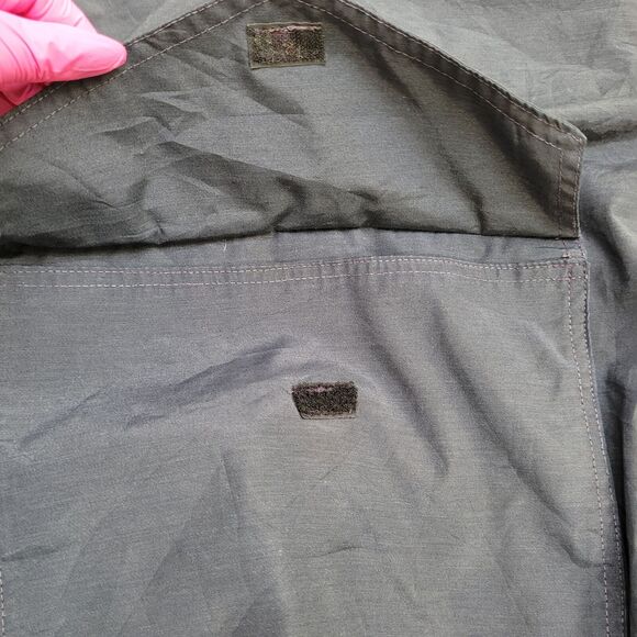 Vintage 70s MOD Anorak Windbreaker Jacket L/XL 24x25 Black - Picture 11 of 12